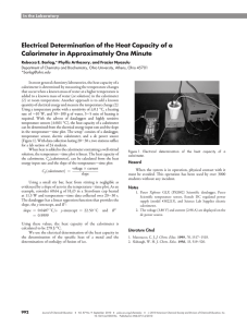 Electrical Determination of the Heat Capacity of a Calorimeter in