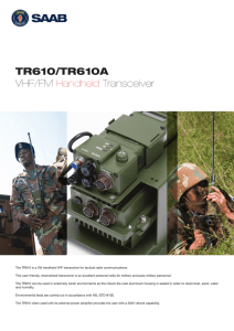 TR610/TR610A VHF/FM Handheld Transceiver
