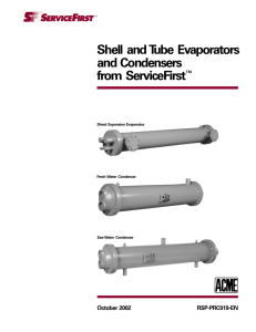 Shell and Tube Evaporators and Condensers from ServiceFirst