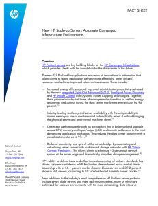FACT SHEET New HP Scale-up Servers Automate Converged