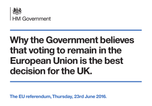 Why the Government believes that voting to remain in the