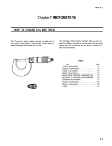 Chapter 7 MICROMETERS