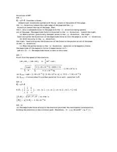 Solutions of HW7 P29 .1 FB q v B. Consider a three dimensional