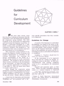 Guidelines for Curriculum Development