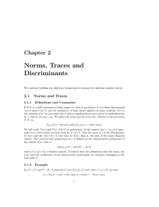 Chapter 2 Norms, Traces and Discriminants