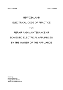 new zealand electrical code of practice repair and