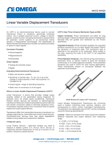 Linear Variable Displacement Transducers