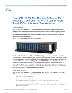 Cisco ONS 15216 Mux/Demux 40 Channel Patch Panel and Cisco