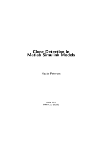 Clone Detection in Matlab Simulink Models