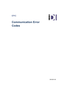 Communication Error Codes