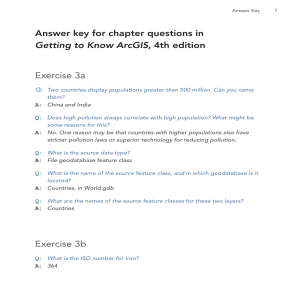 Answer key for chapter questions in Getting to Know ArcGIS, fourth