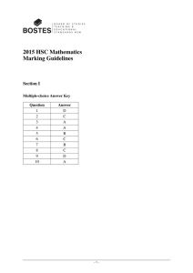 2015 HSC Mathematics Marking Guidelines