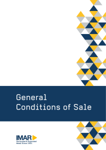 General Conditions of Sale IMAR