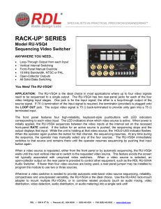 RACK-UP® SERIES Model RU-VSQ4 Sequencing Video Switcher