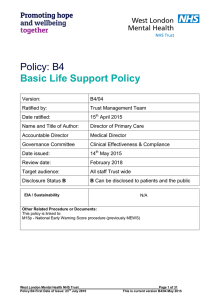 Policy: B4 Basic Life Support Policy