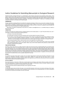 Author Guidelines for Submitting Manuscripts to Zoological Research