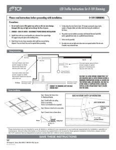 LED Troffer Instructions for 0-10V Dimming