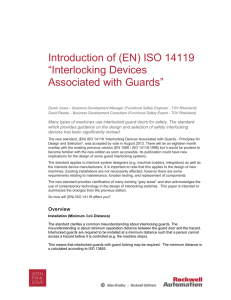 Introduction of (EN) ISO 14119 “Interlocking Devices Associated with