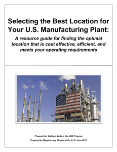 Selecting the Best Location for Your U.S. Manufacturing Plant: