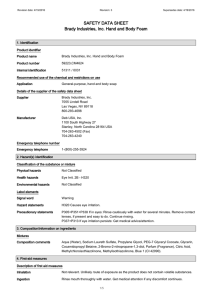 SAFETY DATA SHEET Brady Industries, Inc. Hand and