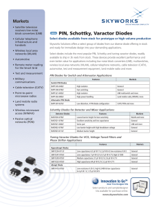 PIN, Schottky, Varactor Diodes