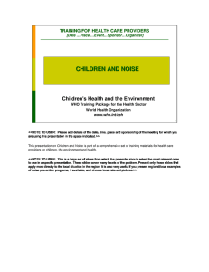 children and noise - World Health Organization