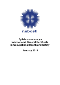 Syllabus summary – International General Certificate in