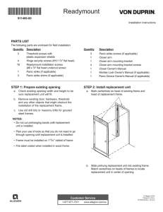 Page 1 911400-00 Readymount Installation Instructions © Allegion