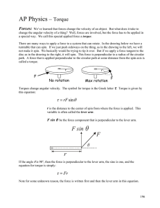AP Physics – Torque - SwansonPhysics.com