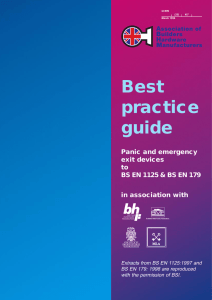 Best practice guide Panic and emergency exit devices to BS EN