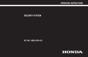 Honda Security System Operating Instructions
