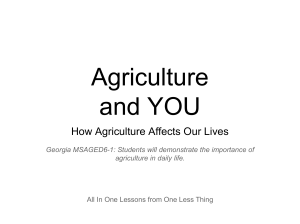 How Agriculture Affects Our Lives