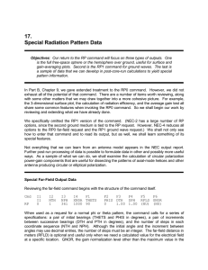 17. Special Radiation Pattern Data