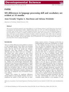 SES differences in language processing skill and vocabulary are