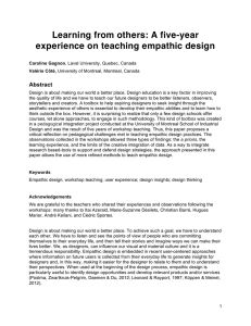 Learning from others: A five-year experience on teaching empathic
