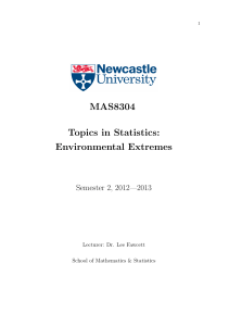 MAS8304 Topics in Statistics: Environmental Extremes