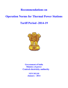 Operation Norms for Thermal Power Stations Tariff Period -2014-19