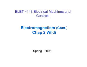 Electromagnetism (Cont.) Chap 2 Wildi