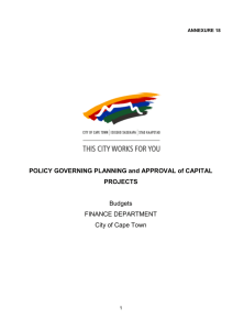 POLICY GOVERNING PLANNING and APPROVAL of CAPITAL