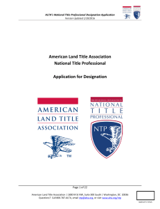 NTP Application - American Land Title Association