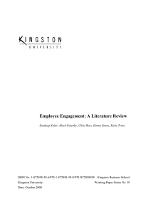 Employee Engagement: A Literature Review