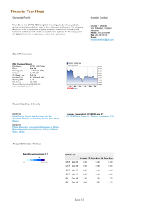 Financial Tear Sheet - Investor Relations | Pitney Bowes