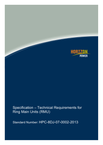 Specification – Technical Requirements for Ring Main Units (RMU