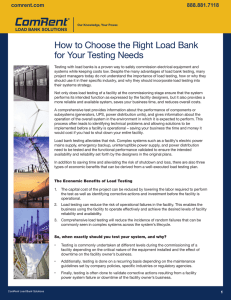 How to Choose the Right Load Bank for Your Testing