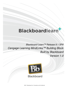 Cengage Learning MindLinks™ Building Block Built by Blackboard