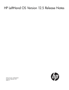 HP LeftHand OS Version 12.5 Release Notes