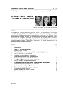 Writing and Using Learning Outcomes: a