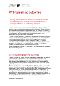 Writing learning outcomes - The University of Sydney