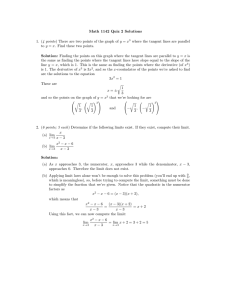 Math 1142 Quiz 2 Solutions 1. (4 points) There are two points of the
