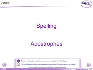 Spelling - Apostrophes